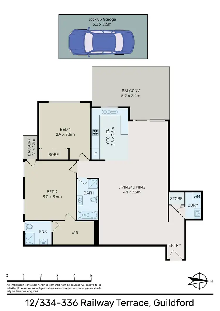 Floorplan of Homely unit listing, 12/334-336 Railway Terrace, Guildford NSW 2161