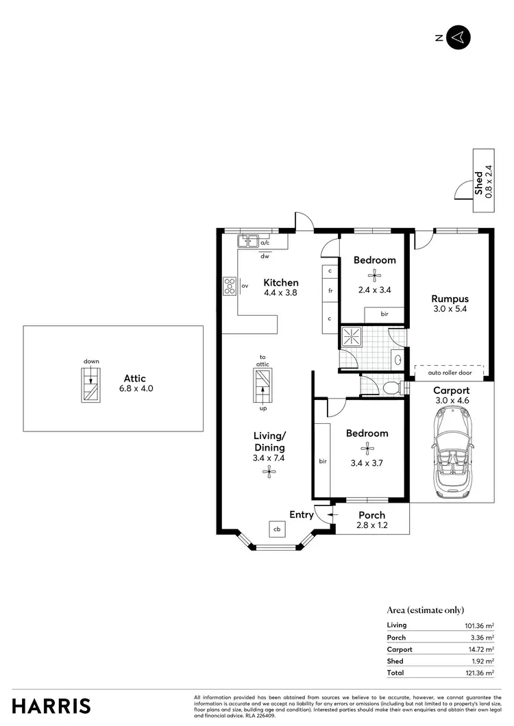 Floorplan of Homely semi-detached listing, 2/3 Hall Street, Fullarton SA 5063