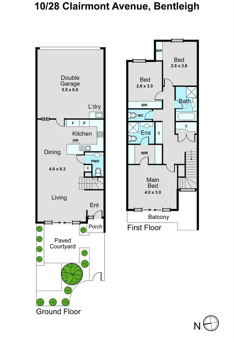 Floorplan of Homely townhouse listing, 10/28 Clairmont Avenue, Bentleigh VIC 3204