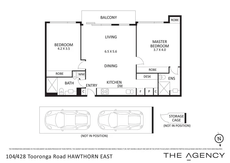Floorplan of Homely apartment listing, 104/428 Tooronga Road, Hawthorn East VIC 3123