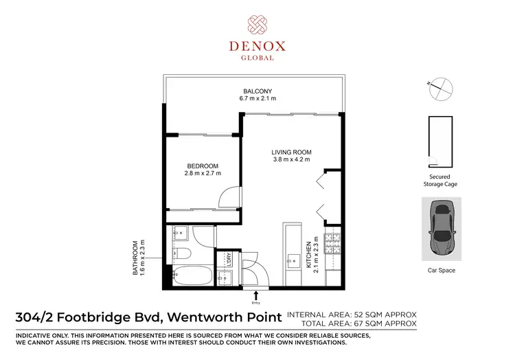 Floorplan of Homely apartment listing, 304/2 Footbridge Boulevard, Wentworth Point NSW 2127