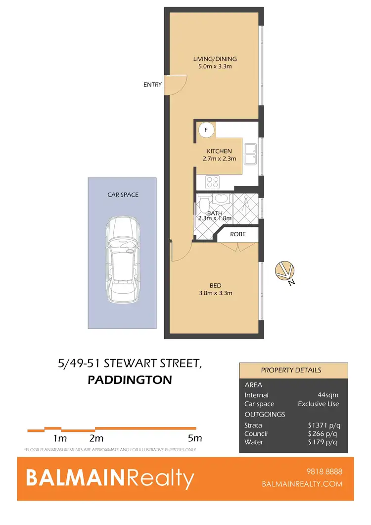 Floorplan of Homely apartment listing, 5/49-51 Stewart Street, Paddington NSW 2021
