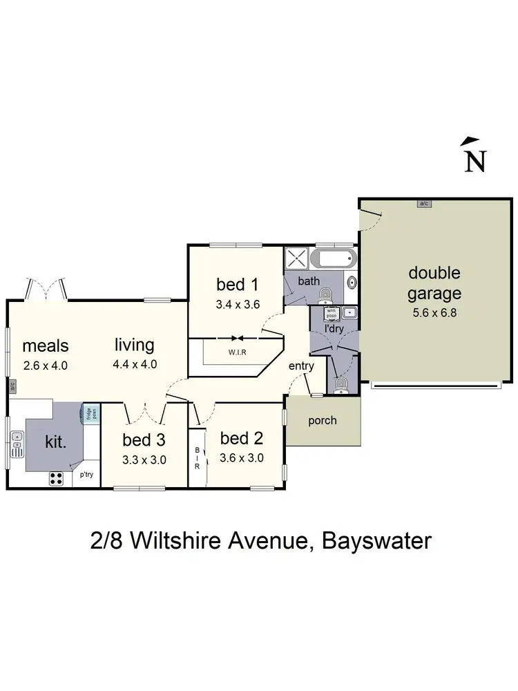 Floorplan of Homely unit listing, 2/8 Wiltshire Avenue, Bayswater VIC 3153