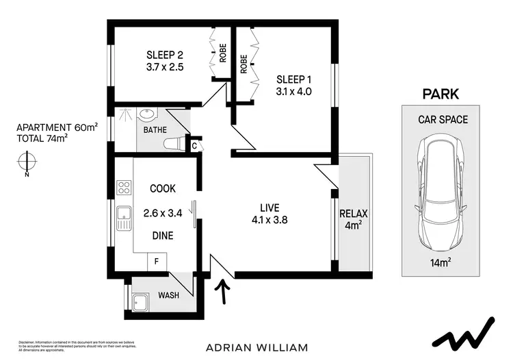 Floorplan of Homely apartment listing, 5/29 Pine Street, Marrickville NSW 2204