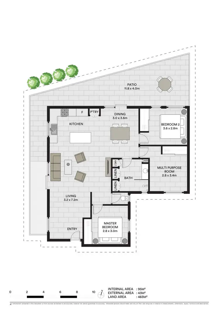 Floorplan of Homely semi-detached listing, 7/11 Hoya Court, Labrador QLD 4215