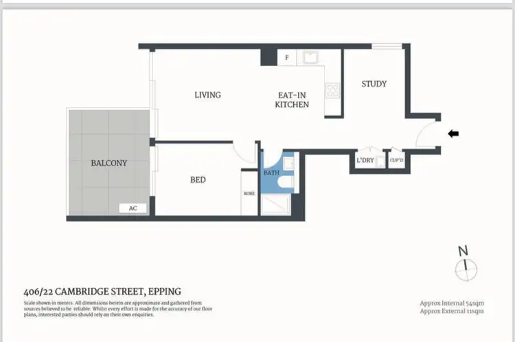 Floorplan of Homely apartment listing, 406/22 Cambridge Street, Epping NSW 2121