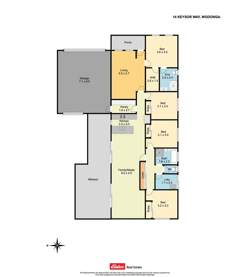Floorplan of Homely house listing, 14 Keysor Way, Wodonga VIC 3690