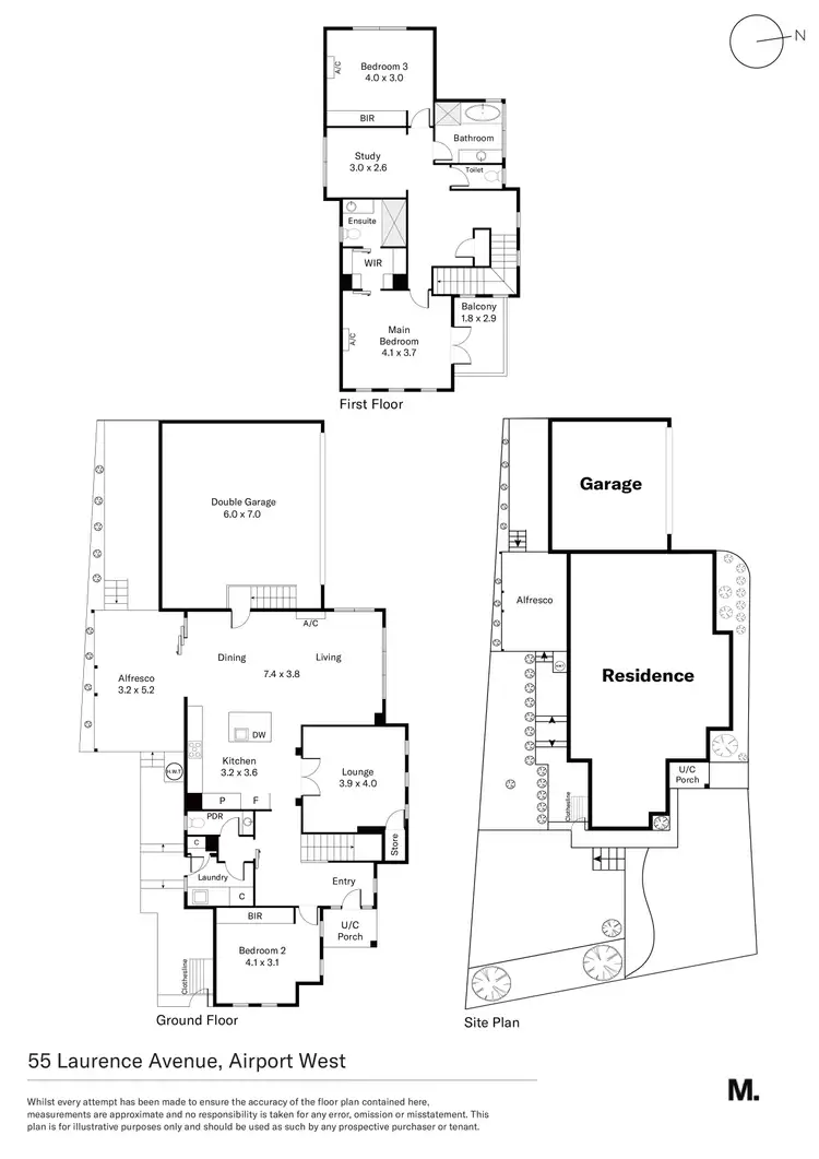 Floorplan of Homely townhouse listing, 55 Laurence Avenue, Airport West VIC 3042