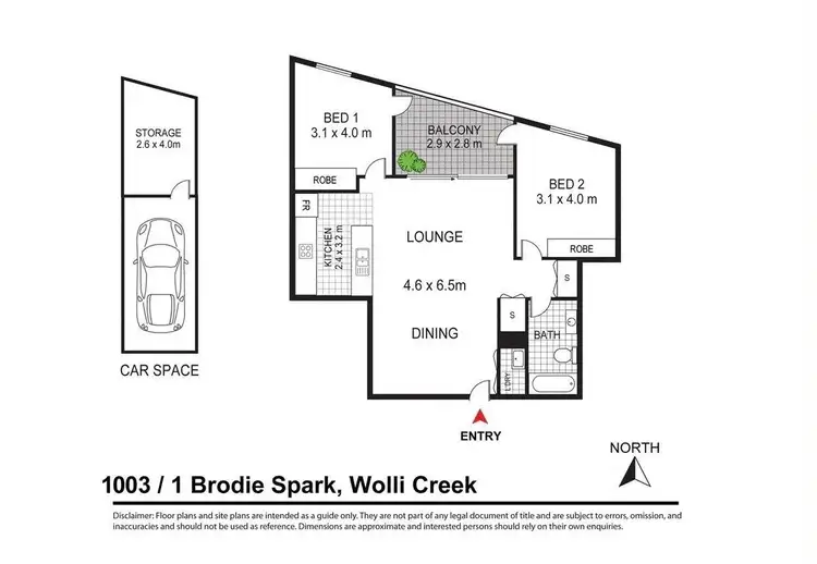 Floorplan of Homely apartment listing, 1003/1 Brodie Spark Drive, Wolli Creek NSW 2205