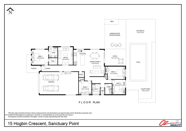 Floorplan of Homely house listing, 15 Hogbin Crescent, Sanctuary Point NSW 2540