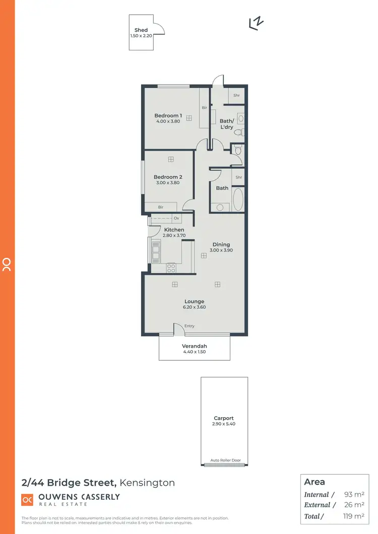 Floorplan of Homely unit listing, 2/44 Bridge Street, Kensington SA 5068