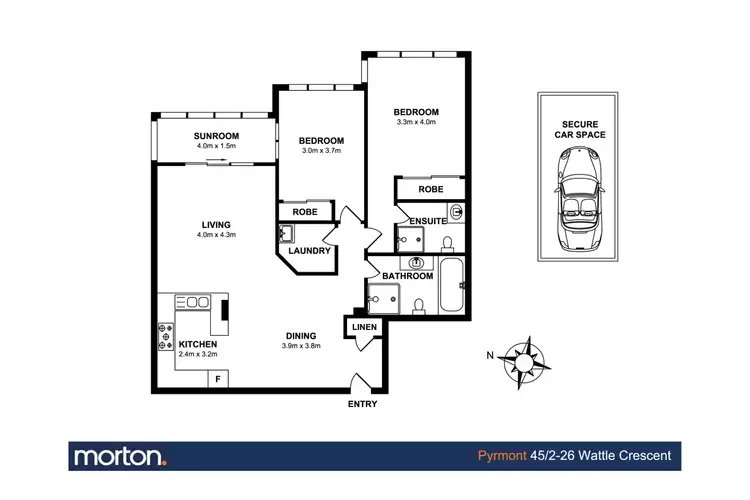 Floorplan of Homely apartment listing, 45/2-26 Wattle Crescent, Pyrmont NSW 2009