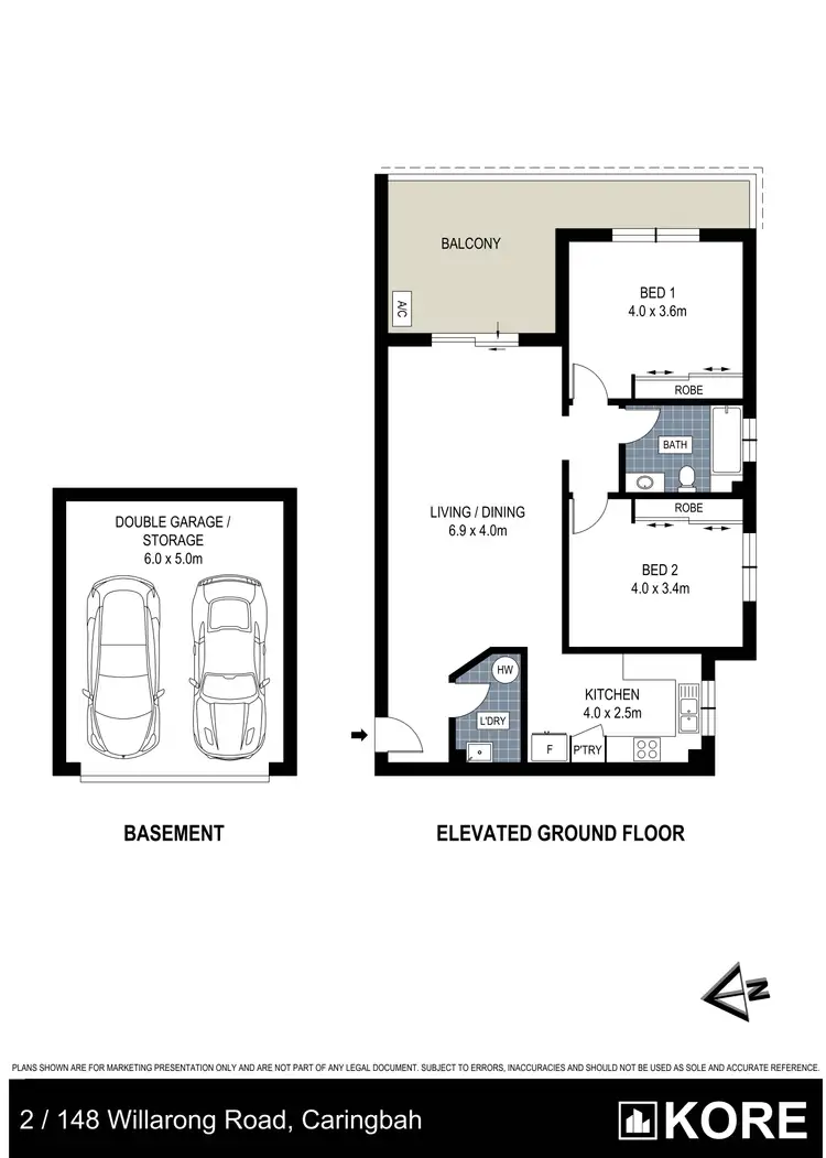 Floorplan of Homely unit listing, 2/148 Willarong Road, Caringbah NSW 2229