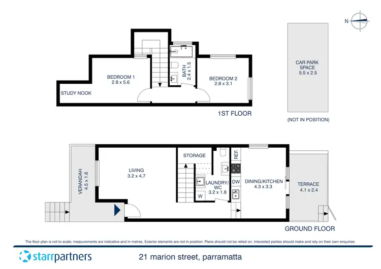 Floorplan of Homely semi-detached listing, 21 Marion Street, Parramatta NSW 2150