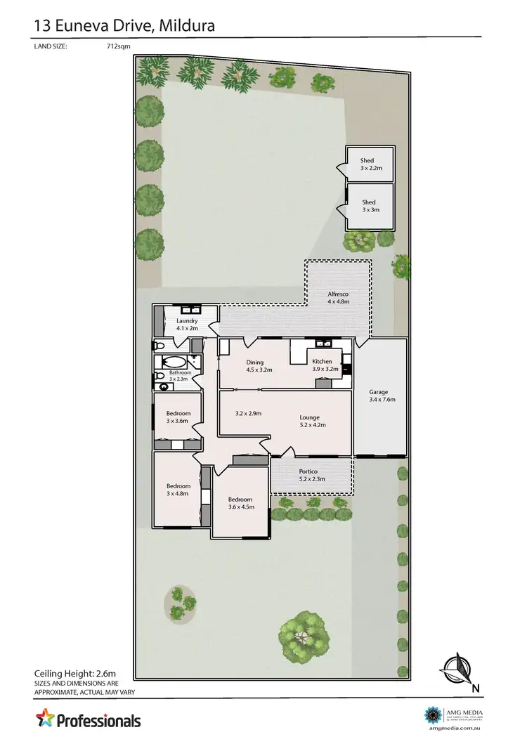 Floorplan of Homely house listing, 13 Euneva Drive, Mildura VIC 3500