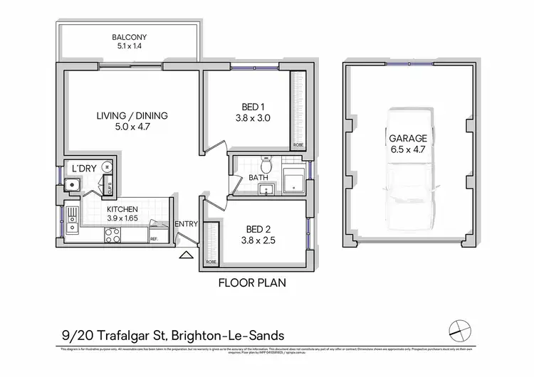 Floorplan of Homely apartment listing, 9/20 Trafalgar Street, Brighton-Le-Sands NSW 2216