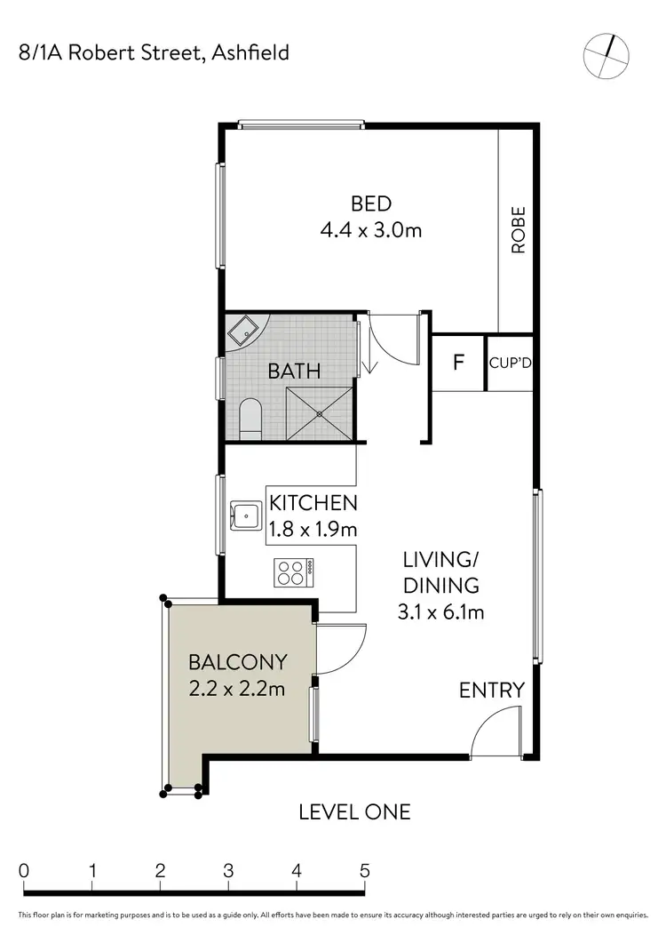 Floorplan of Homely unit listing, 8/1A Robert Street, Ashfield NSW 2131