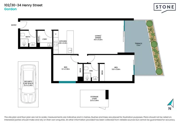 Floorplan of Homely apartment listing, 102/30-34 Henry Street, Gordon NSW 2072