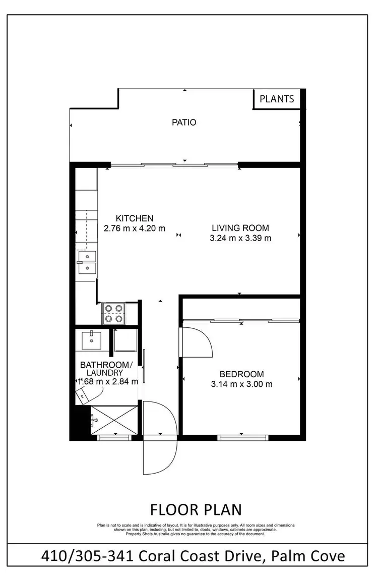 Floorplan of Homely unit listing, 410/305-341 Coral Coast Drive, Palm Cove QLD 4879