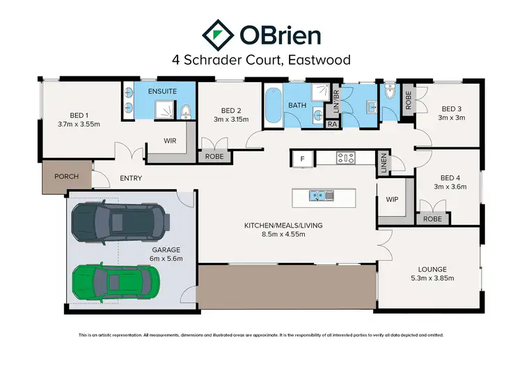 Floorplan of Homely house listing, 4 Schrader Court, Eastwood VIC 3875
