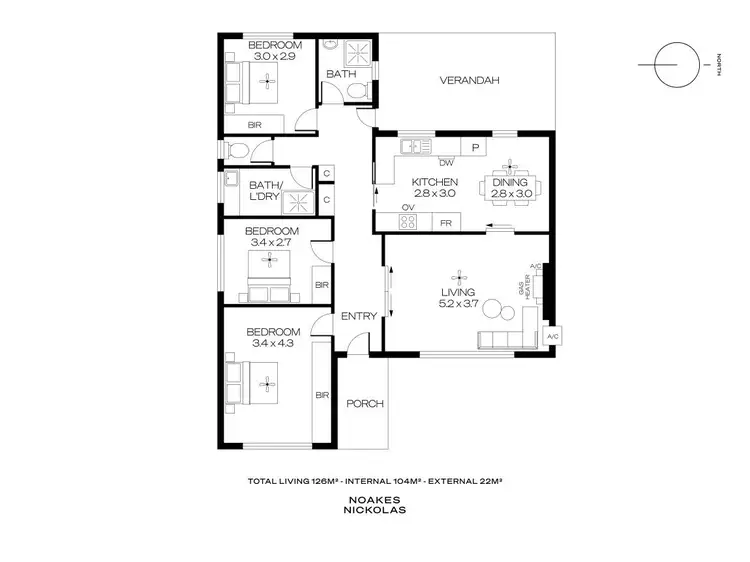 Floorplan of Homely house listing, 3 Hendrie Street, Morphettville SA 5043