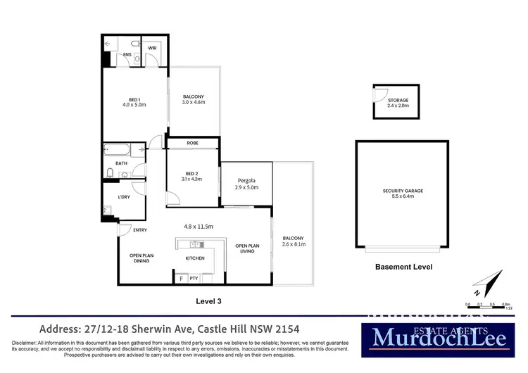 Floorplan of Homely apartment listing, 27/12-18 Sherwin Avenue, Castle Hill NSW 2154
