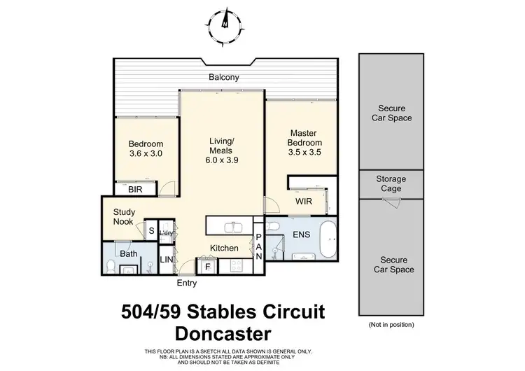 Floorplan of Homely apartment listing, 504/59 Stables Circuit, Doncaster VIC 3108
