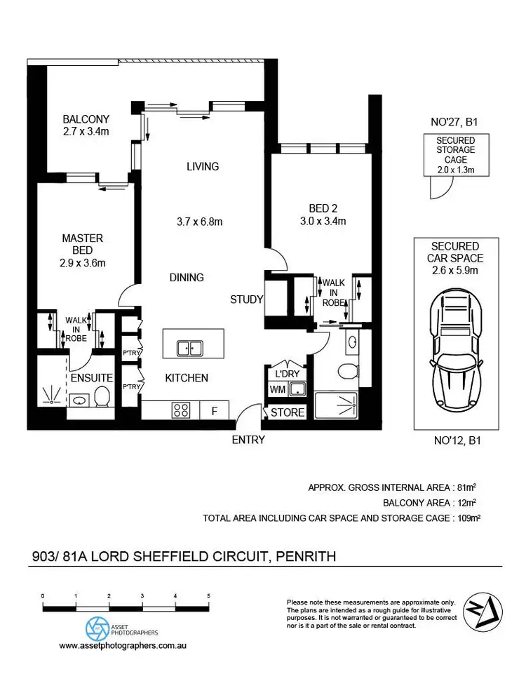 Floorplan of Homely apartment listing, 903/81A Lord Sheffield Circuit, Penrith NSW 2750