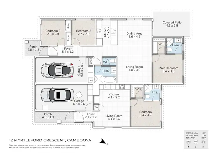 Floorplan of Homely semi-detached listing, 12 Myrtleford Crescent, Cambooya QLD 4358