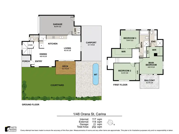 Floorplan of Homely townhouse listing, 1/48 Orana Street, Carina QLD 4152