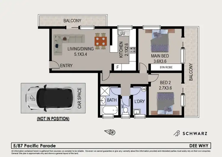 Floorplan of Homely unit listing, 5/87 Pacific Parade, Dee Why NSW 2099