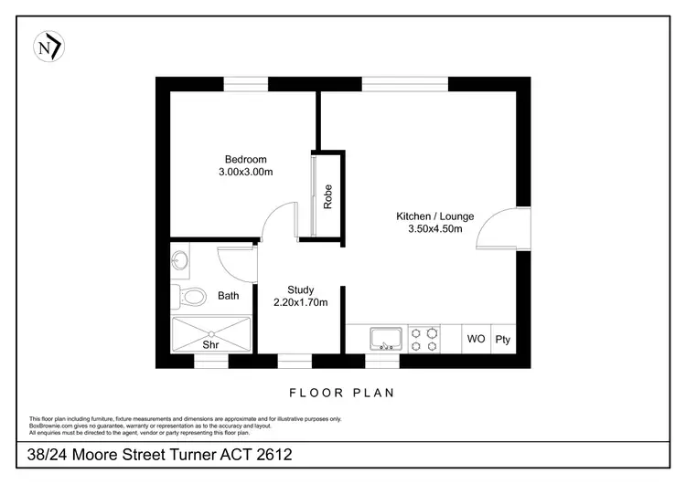 Floorplan of Homely apartment listing, 38/24 Moore Street, Turner ACT 2612
