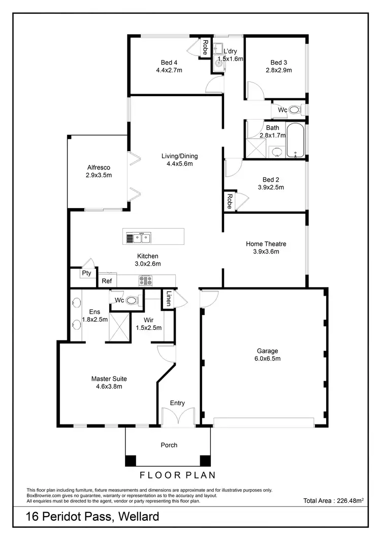 Floorplan of Homely house listing, 16 Peridot Pass, Wellard WA 6170