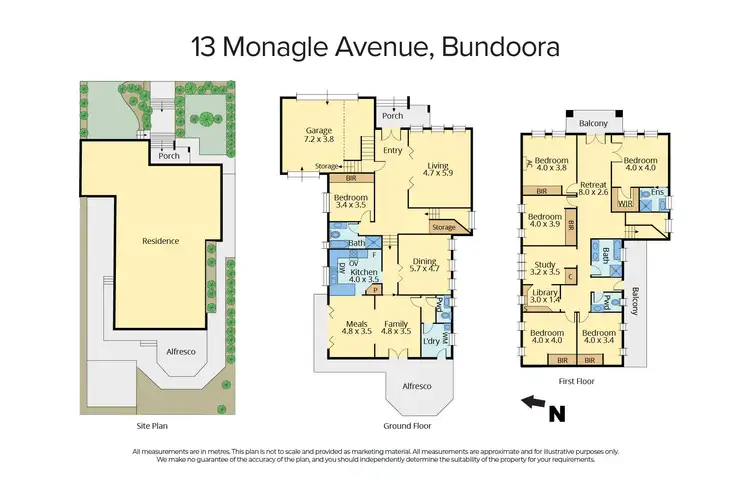 Floorplan of Homely house listing, 13 Monagle Avenue, Bundoora VIC 3083