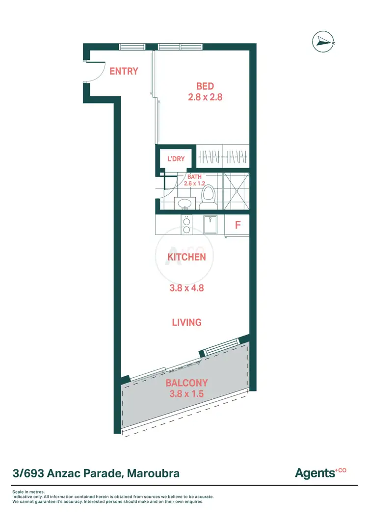 Floorplan of Homely apartment listing, 3/693 Anzac Parade, Maroubra NSW 2035