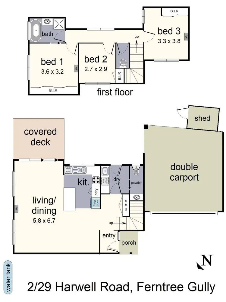 Floorplan of Homely townhouse listing, 2/29 Harwell Road, Ferntree Gully VIC 3156