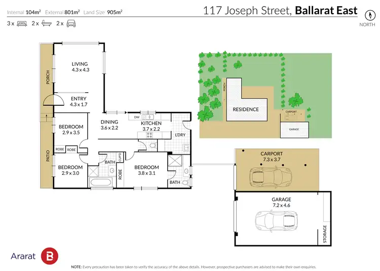 Floorplan of Homely house listing, 117 Joseph Street, Ballarat East VIC 3350