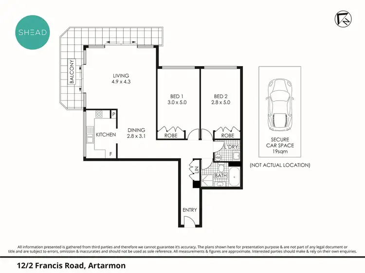 Floorplan of Homely apartment listing, 12/2 Francis Road, Artarmon NSW 2064