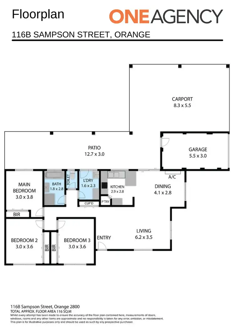 Floorplan of Homely house listing, 116B Sampson Street, Orange NSW 2800