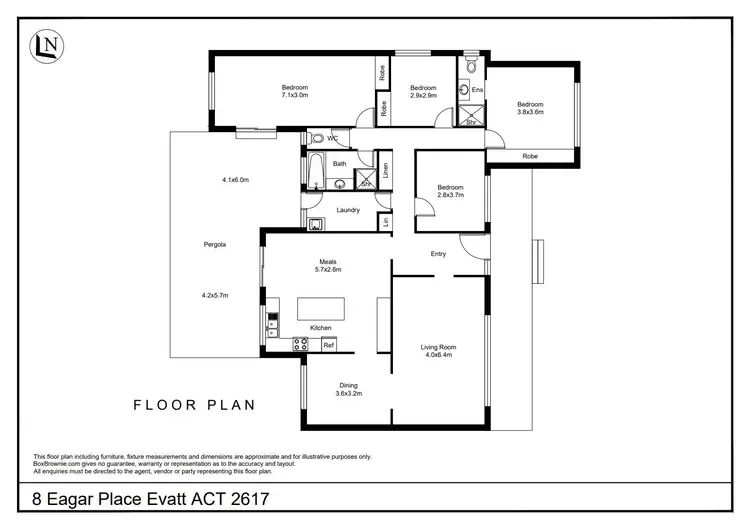 Floorplan of Homely house listing, 8 Eagar Place, Evatt ACT 2617