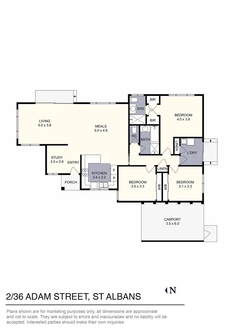 Floorplan of Homely unit listing, 2/36 Adams Street, St Albans VIC 3021