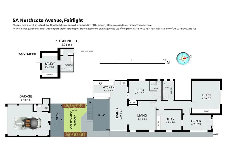 Floorplan of Homely semi-detached listing, 5A Northcote Avenue, Fairlight NSW 2094