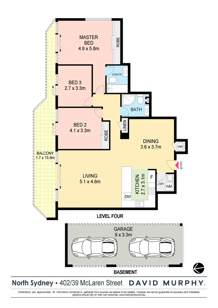 Floorplan of Homely apartment listing, 402/39 McLaren Street, North Sydney NSW 2060