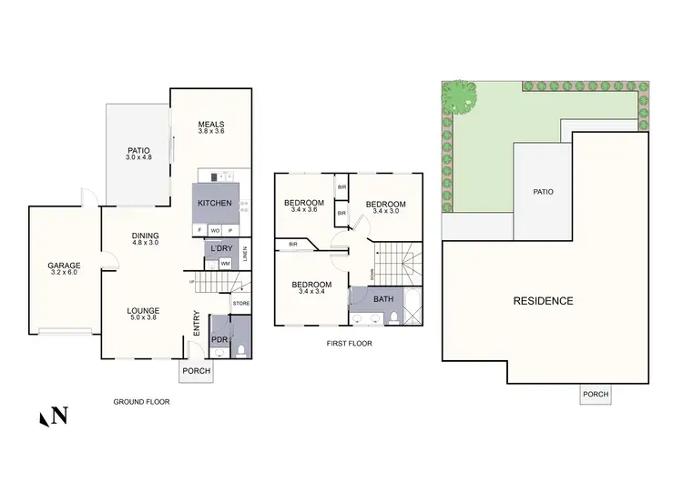 Floorplan of Homely townhouse listing, 2/74 Eastfield Road, Croydon South VIC 3136