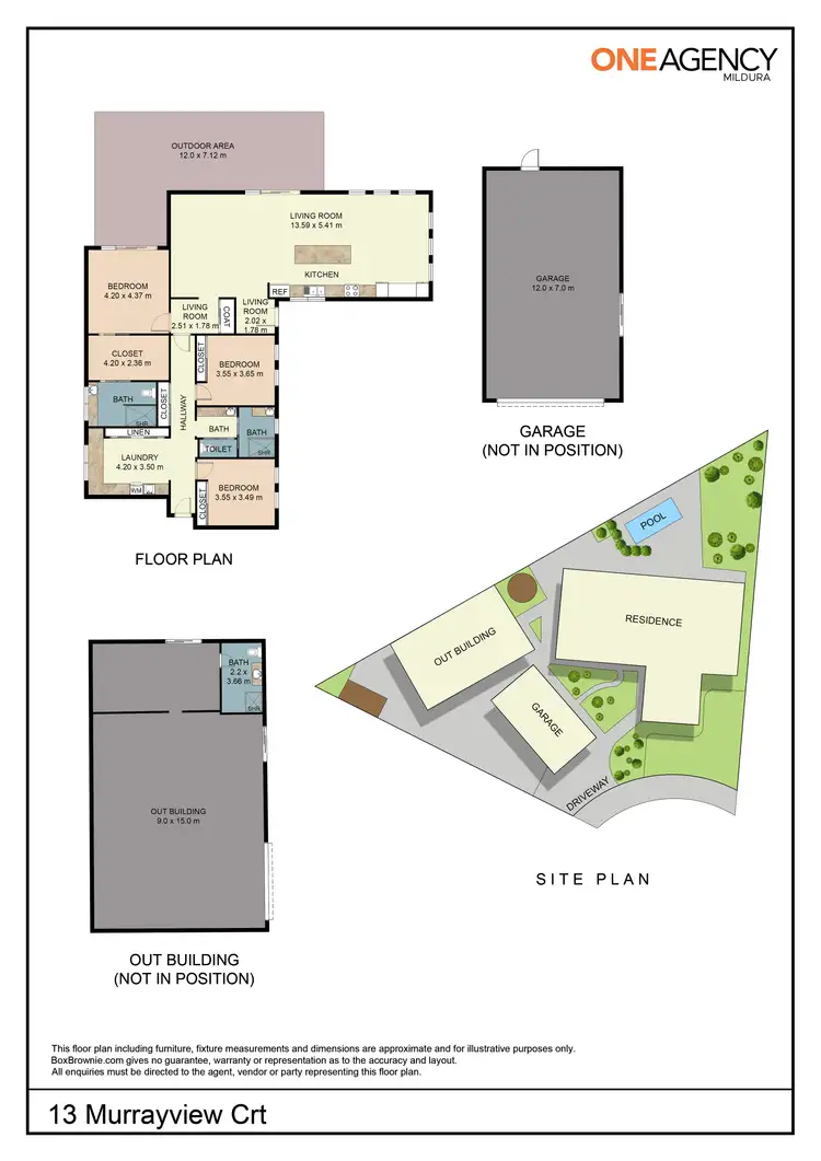 Floorplan of Homely house listing, 13 Murrayview Court, Merbein VIC 3505