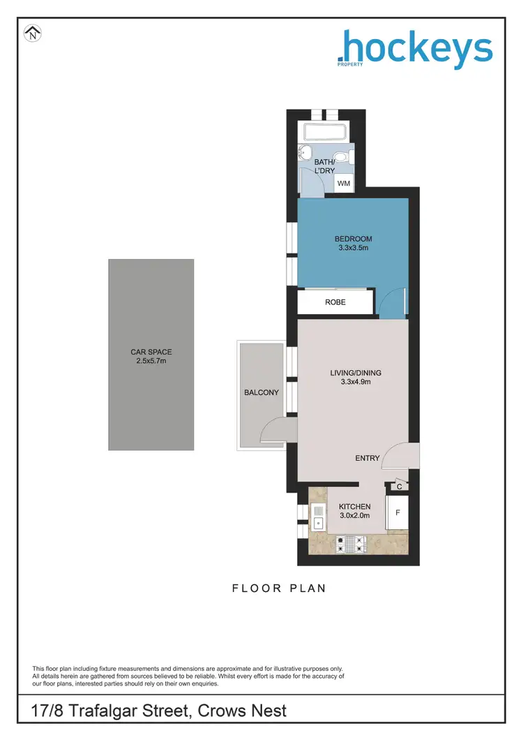 Floorplan of Homely apartment listing, 17/8 Trafalgar Street, Crows Nest NSW 2065