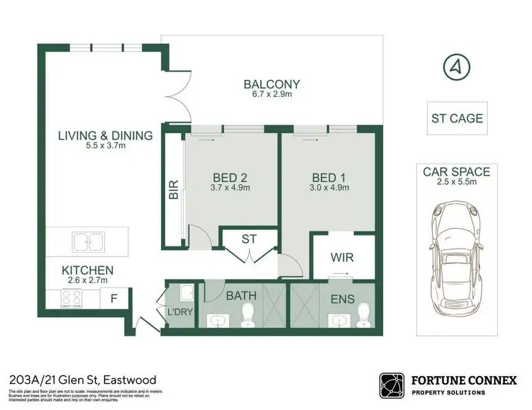 Floorplan of Homely apartment listing, 203A/21 Glen Street, Eastwood NSW 2122