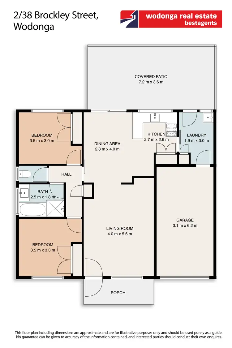 Floorplan of Homely unit listing, 2/38 Brockley Street, Wodonga VIC 3690
