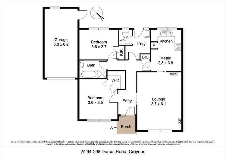Floorplan of Homely unit listing, 2/294-298 Dorset Road, Croydon VIC 3136