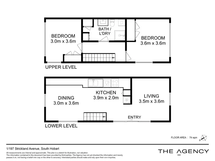 Floorplan of Homely unit listing, 1/197 Strickland Avenue, South Hobart TAS 7004
